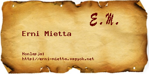 Erni Mietta névjegykártya
